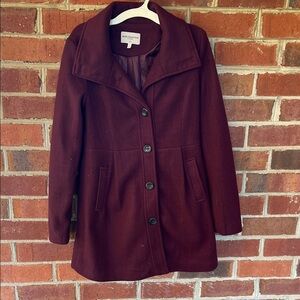 Burgundy Pea Coat wool